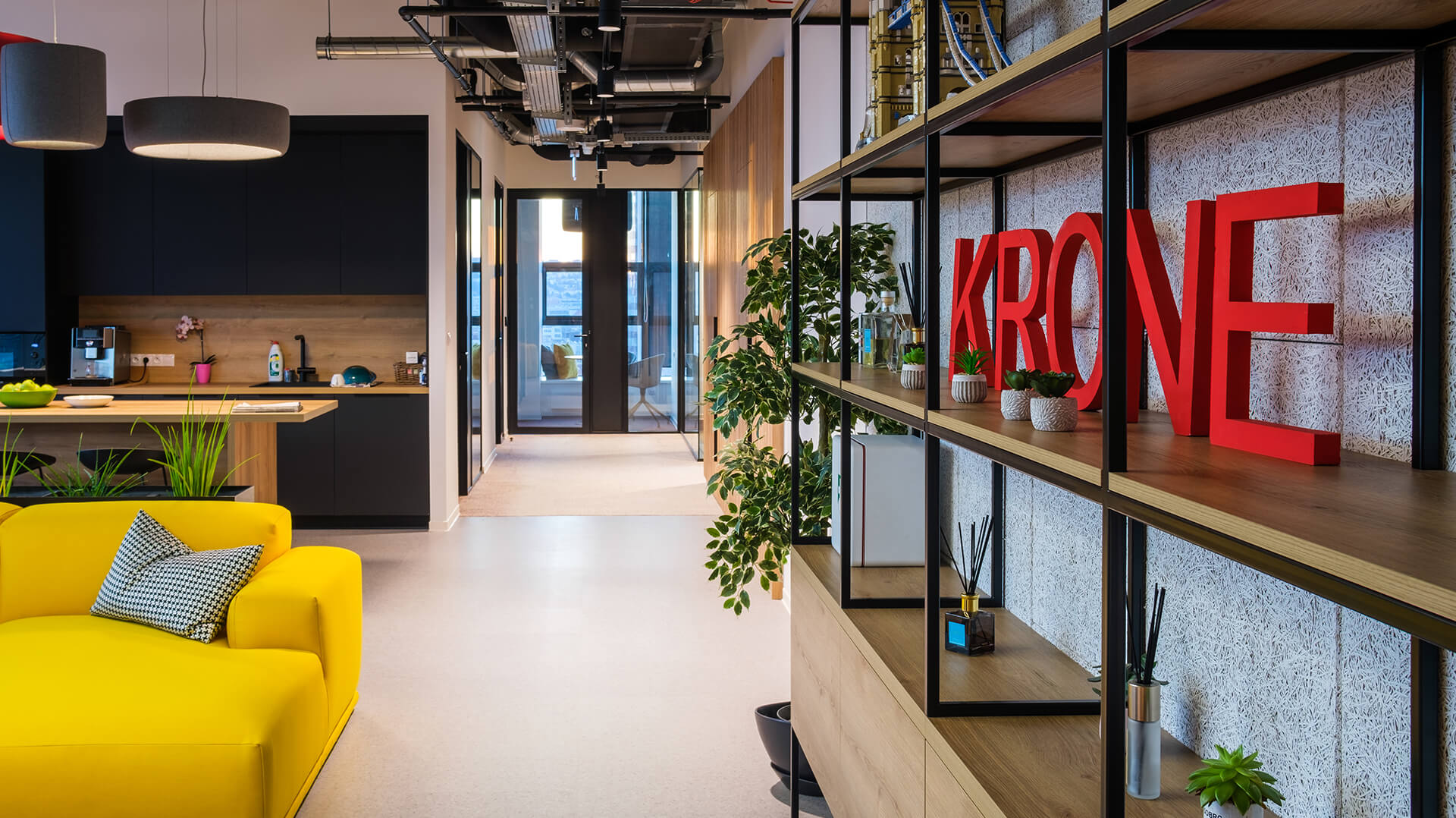 A photo of Corridor at Krone offices.